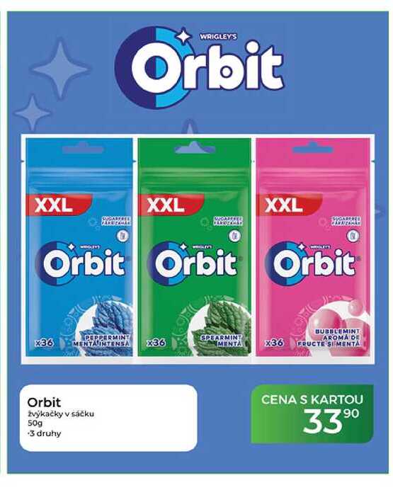 Orbit žvýkačky v sáčku 50g 