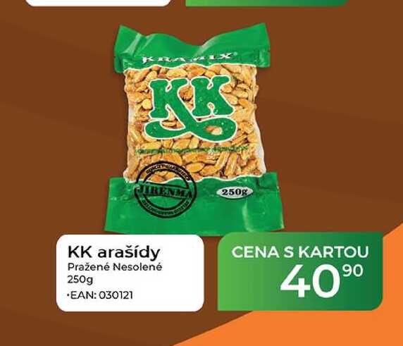 KK arašídy Pražené Nesolené 250g  