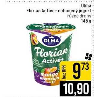 Olma Florian Active+ ochucený jogurt různé druhy 145 g 