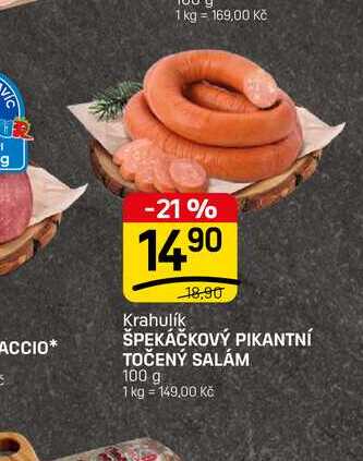 ŠPEKÁČKOVÝ PIKANTNÍ TOČENÝ SALÁM 100 g