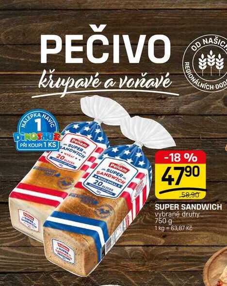 SUPER SANDWICH vybrané druhy 750 g