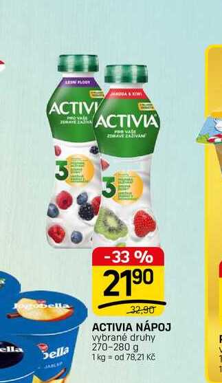 ACTIVIA NÁPOJ vybrané druhy 270-280 g 