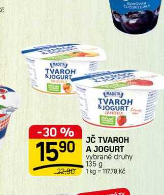 JČ TVAROH A JOGURT vybrané druhy 135 g 