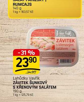 ZÁVITEK ŠUNKOVÝ S KŘENOVÝM SALÁTEM 190 g 