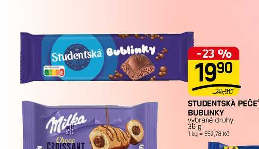 STUDENTSKÁ PEČET BUBLINKY vybrané druhy 36 g 