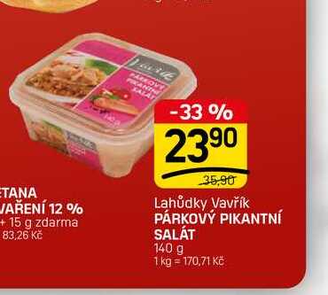 PÁRKOVÝ PIKANTNÍ SALÁT 140 g 