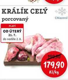 KRÁLÍK CELÝ porcovaný 1kg 