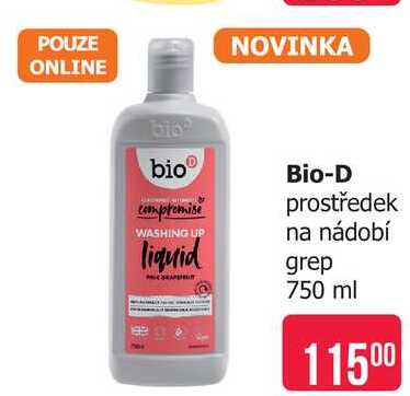 Bio-D prostředek na nádobí grep 750 ml 