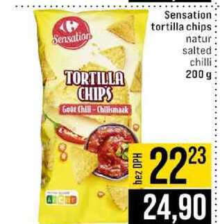 Sensation tortilla chips natur salted chilli 200 g 