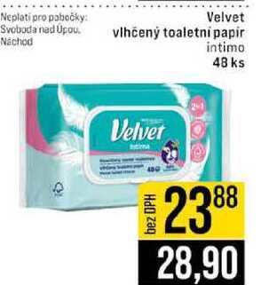 Velvet vlhčený toaletni papir intimo 48 ks 