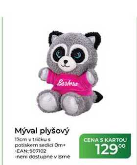 Barbora Mýval plyšový 17cm v tričku s potiskem sedici Om