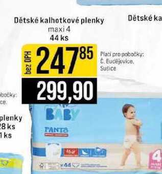 Dětské kalhotkové plenky 8 ks 1ks maxi 4 44 ks 