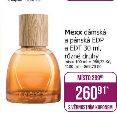 Mexx dámská a pánská EDP a EDT 30 ml, různé druhy 