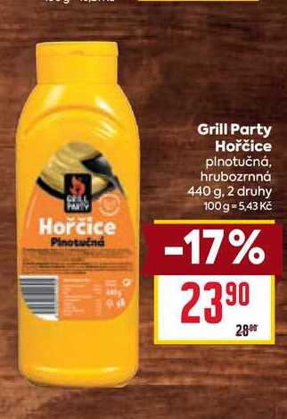 Grill Party Hořčice plnotučná, hrubozrnná 440 g