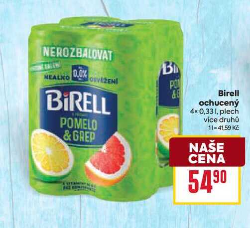 Birell ochucený 4× 0,33l, plech