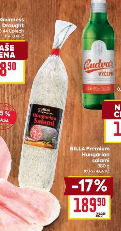 BILLA Premium Hungarian salami 380 g