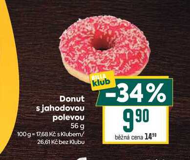 Donut s jahodovou polevou 56 g