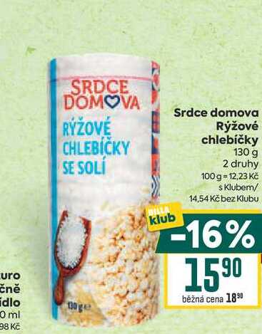 Srdce domova klub Rýžové chlebíčky 130 g