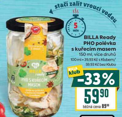 BILLA Ready PHO polévka s kuřecím masem 150 ml