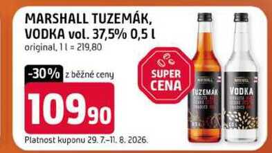 MARSHALL TUZEMÁK, VODKA vol. 37,5% 0,5 l