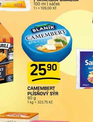 CAMEMBERT PLÍSŇOVÝ SÝR 80 g 