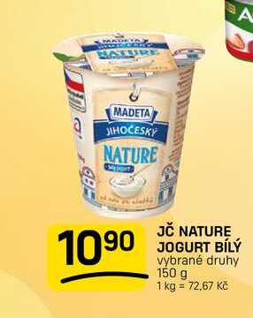 JČ NATURE JOGURT BÍLÝ vybrané druhy 150 g