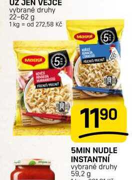 5MIN NUDLE INSTANTNÍ vybrané druhy 59,2 g
