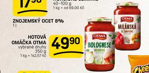 HOTOVÁ OMÁČKA OTMA vybrané druhy 350 g 