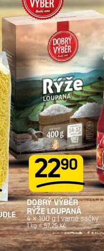 DOBRÝ VÝBĚR RÝŽE LOUPANÁ 4x100 g varné sáčky 