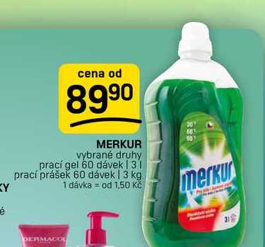 MERKUR vybrané druhy prací gel 60 dávek