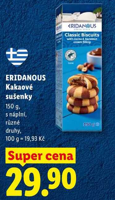 ERIDANOUS Kakaové sušenky, 150 g