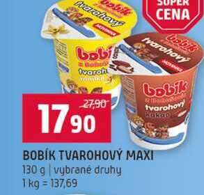 BOBÍK TVAROHOVÝ MAXI 130 g vybrané druhy
