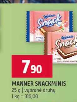 MANNER SNACKMINIS 25 g vybrané druhy