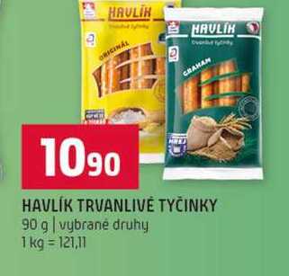 HAVLÍK TRVANLIVÉ TYČINKY 90 g vybrané druhy