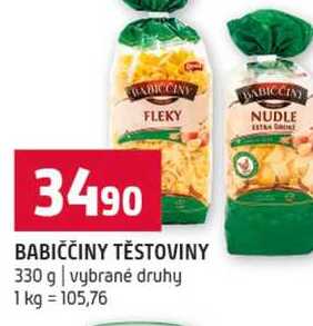 BABIČČINY TĚSTOVINY 330 g vybrané druhy 
