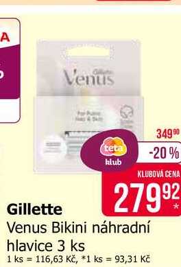 Venus Bikini náhradní hlavice 3 ks