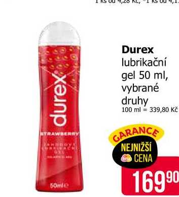 Durex lubrikační gel 50 ml, vybrané druhy