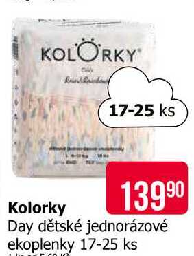 Kolorky Day dětské jednorázové ekoplenky 17-25 ks 