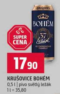 KRUŠOVICE BOHÉM 0,5l pivo světlý ležák