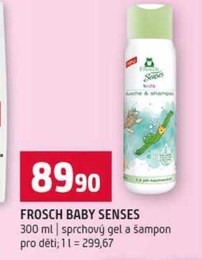 FROSCH BABY SENSES 300 ml sprchový gel a šampon pro děti