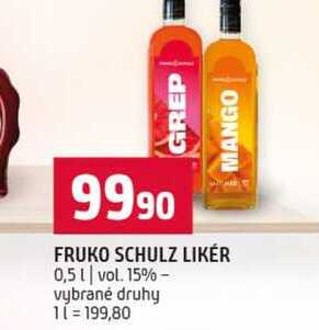FRUKO SCHULZ LIKÉR 0,5l vol. 15% vybrané druhy