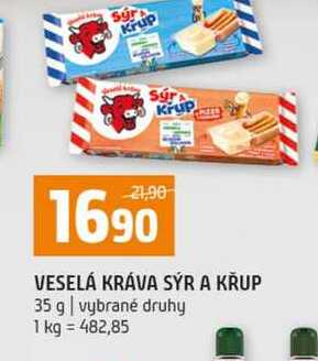 VESELÁ KRÁVA SÝR A KŘUP 35 g vybrané druhy 