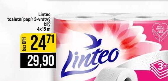 Linteo toaletní papír 3-vrstvý bílý