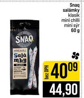 Snaq salámky klasik mini chilli mini sýr 60 g