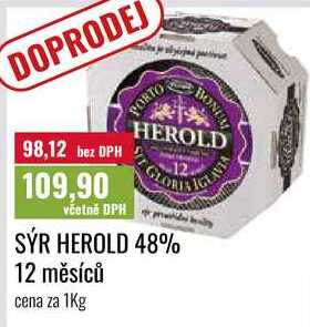SÝR HEROLD 48% 12 měsíců cena za 1Kg