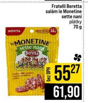 Fratelli Beretta salám le Monetine sette nani plátky 70 g