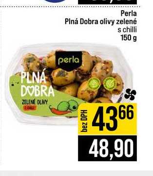 Perla Plná Dobra olivy zelené s chilli 150 g 