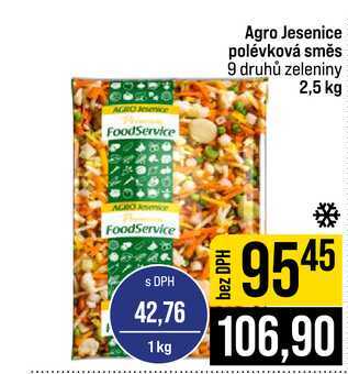 Agro Jesenice polévková směs 9 druhů zeleniny 2,5 kg