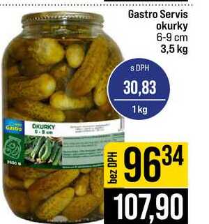 Gastro Servis okurky 6-9 cm 3,5 kg