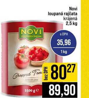 Novi loupaná rajčata krájená 2,5 kg